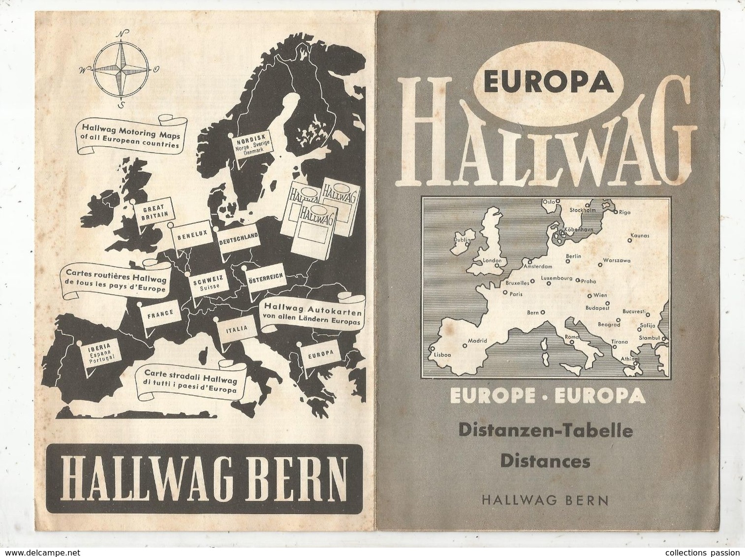 Europa , Europe , Hallwag , Distanzen-tabelle ,tableur De Distances ,6 Pages, 2 Scans,  Frais Fr 1.55 E - Ohne Zuordnung