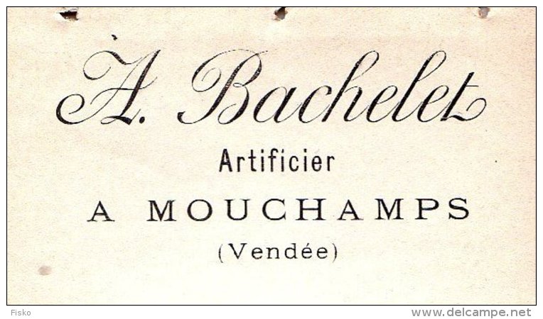 BACHELET   Artificier à MOUCHAMPS  (Vendée)    1894 - Lettres De Change