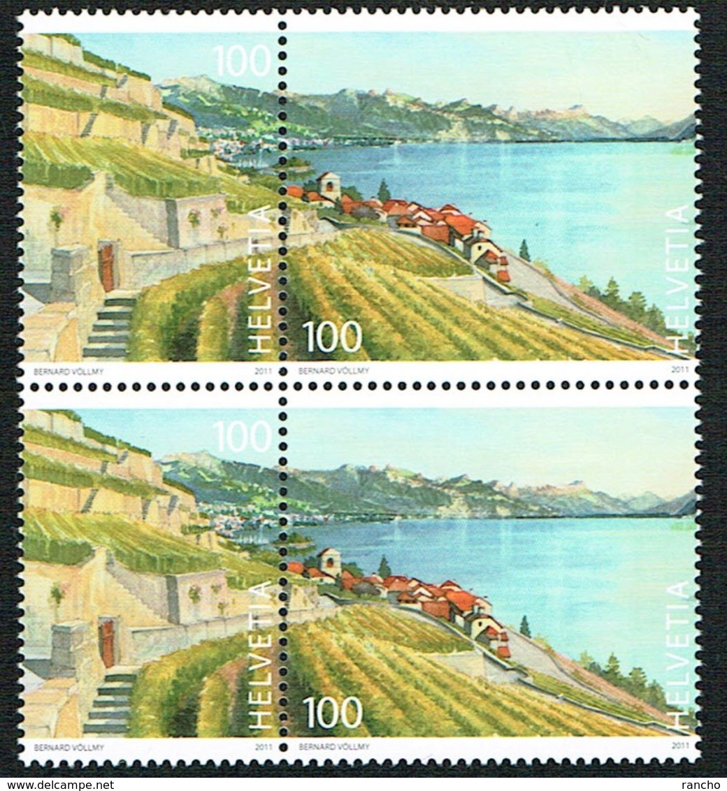 **LA SERIE BLOCS DE 4 NEUFS 2011 C/DES TIMBRES SUISSES Nr:1397I/1398I. Y&TELLIER Nr:2136/2138. MICHEL Nr:2221/2223.** - Se-Tenant