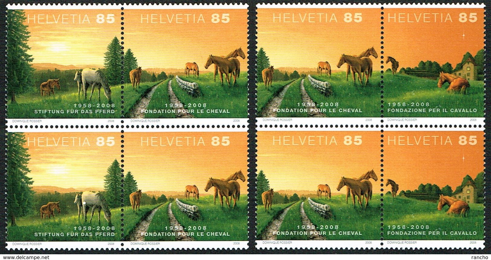 ** LA SERIE BLOCS DE 4 NEUFS 2008 C/DES TIMBRES SUISSES Nr:1259I/1260I. Y&TELLIER Nr:1970/1972. MICHEL Nr:2047/2049.** - Zusammendrucke