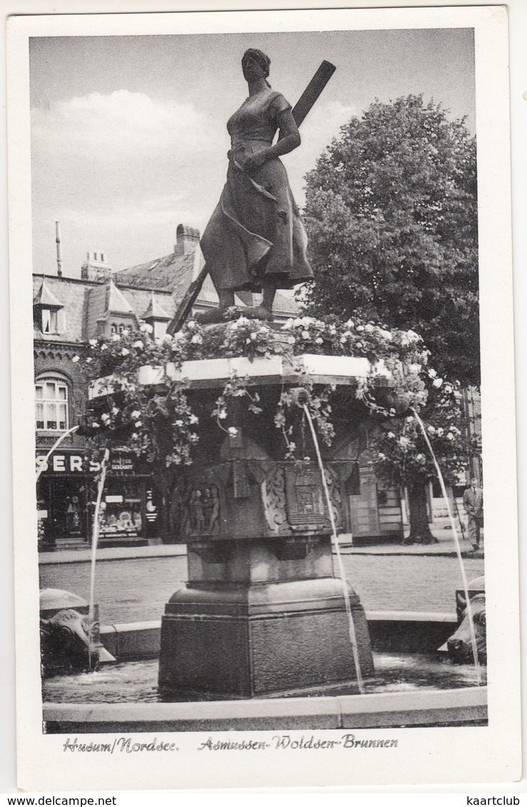 Husum / Nordsee. Asmussen-Woldsen-Brunnen - Husum