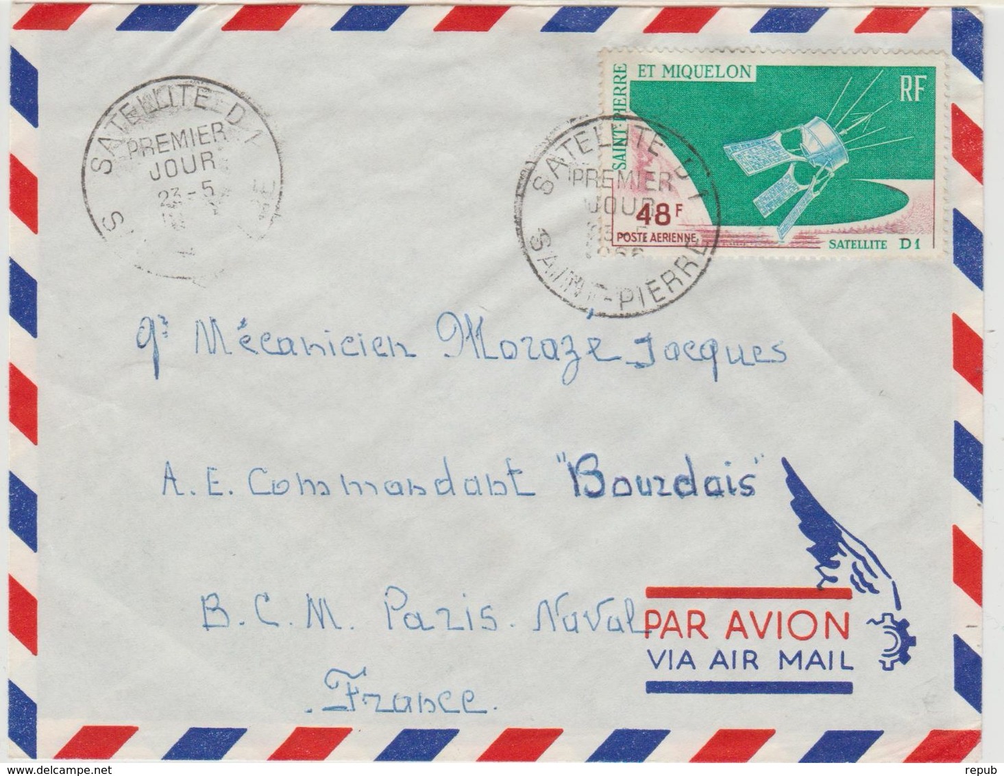 Saint Pierre Et Miquelon FDC 1966 Satellite D1 PA35 - FDC