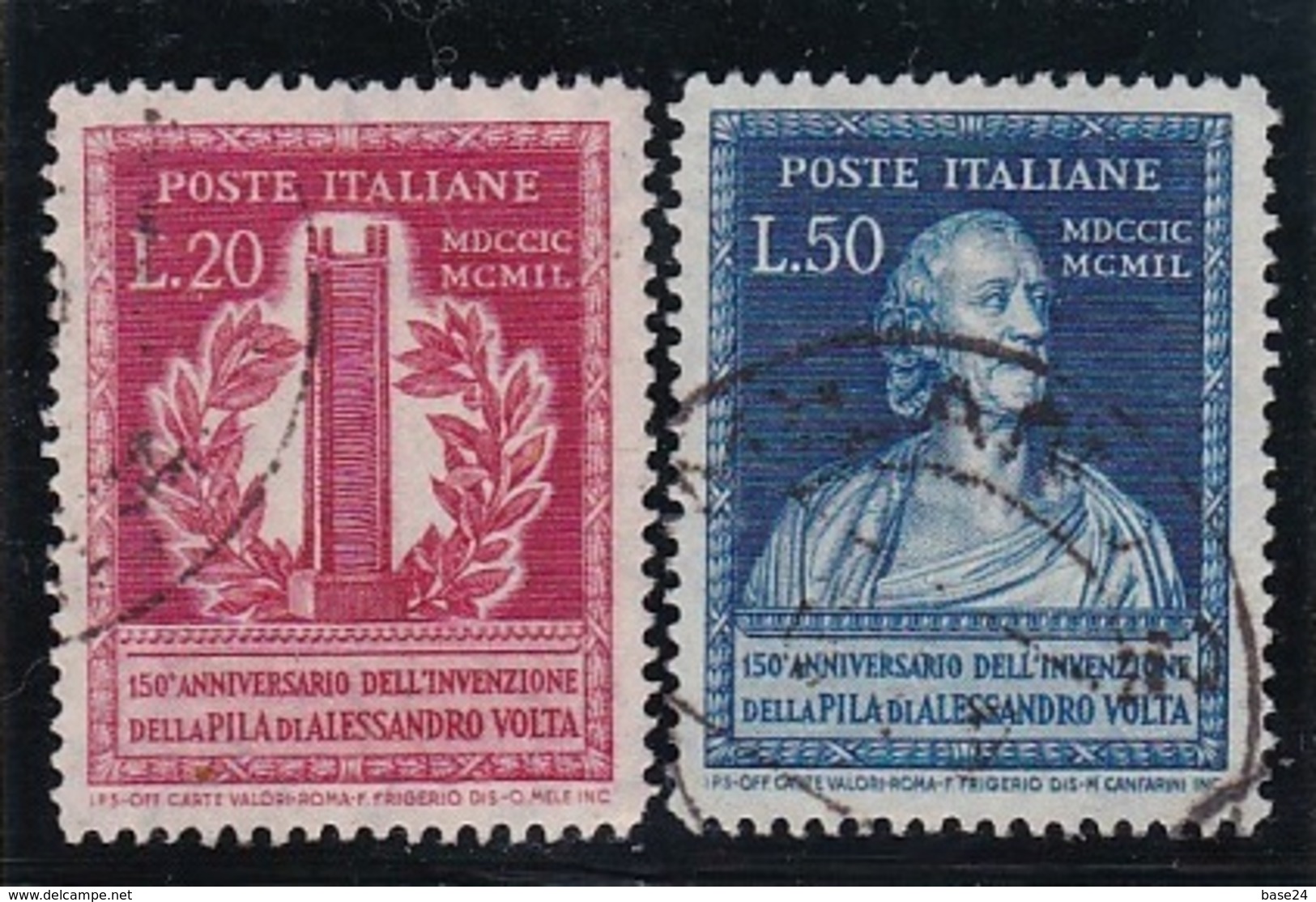 1949 Italia - Italy Repubblica ALESSANDRO VOLTA Serie Di 2v. Usato USED - Elettricità