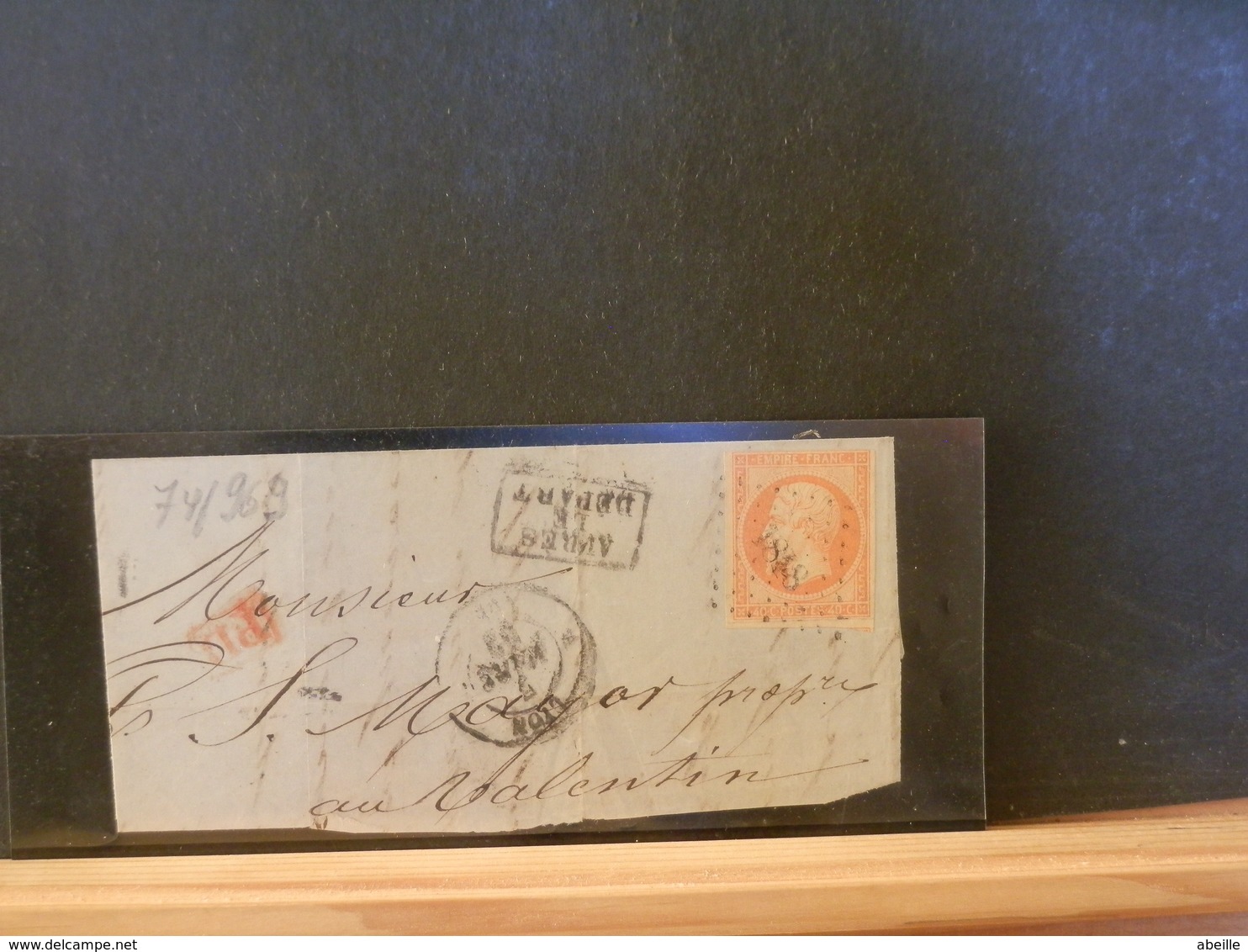 74/969 FRAGMENT   LETTRE P.C. NR.   1818  LYON - 1849-1876: Classic Period