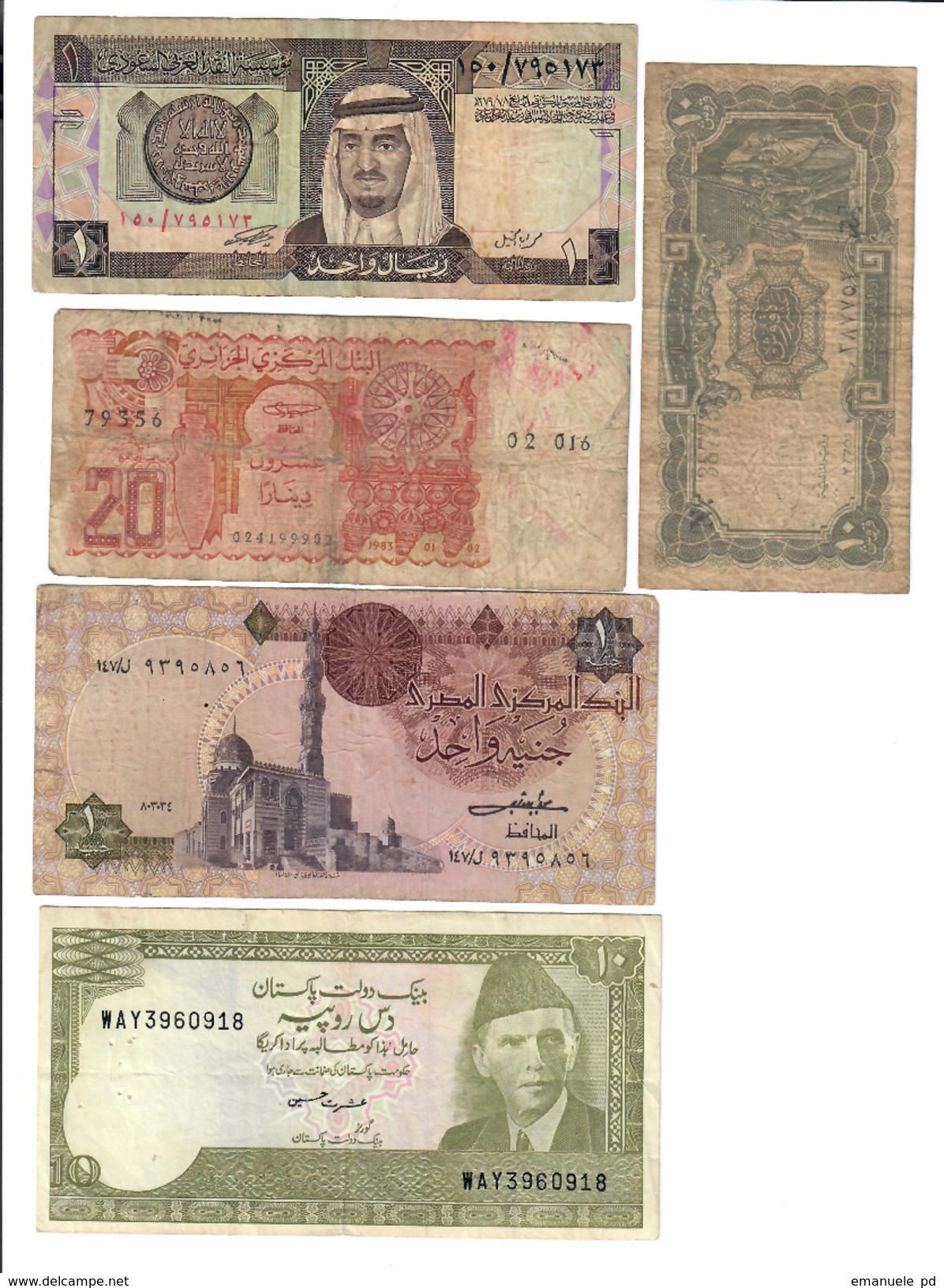 Arabic Countries Lot 5 Banknotes - Altri – Asia