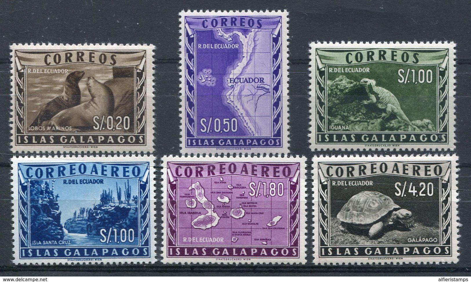 1959-ECUADOR-FAUNA-GALAPAGOS-DARWIN-6 VAL. -M.N.H.-LUXE !! - Equateur