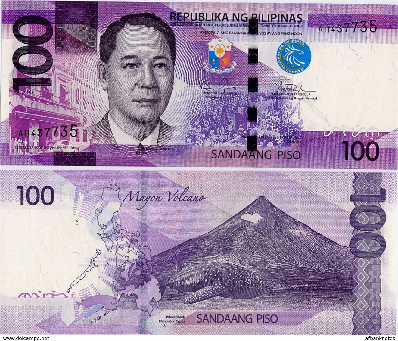 PHILIPPINES      100 Piso      P-208       2016F      UNC - Filippine