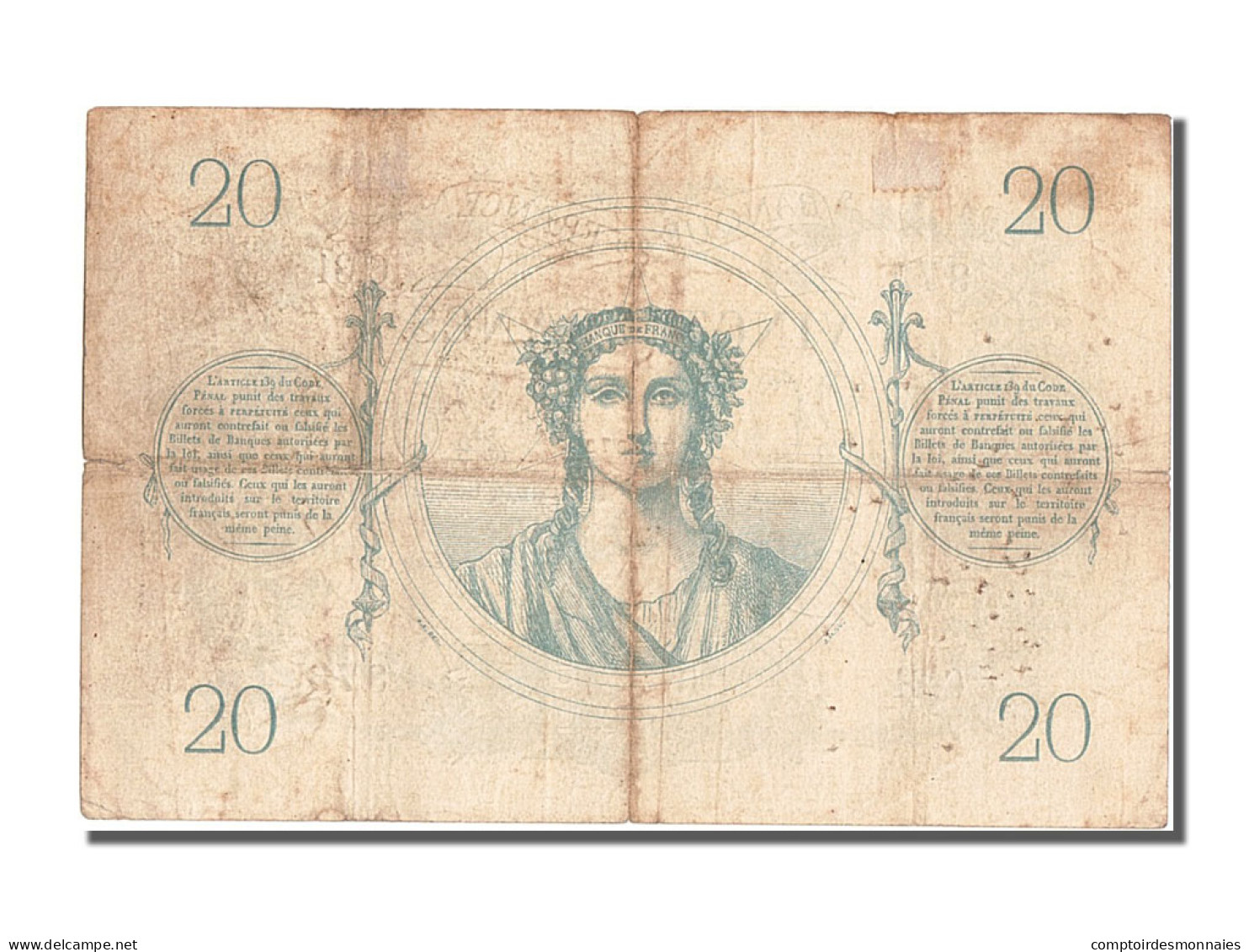France, 20 Francs, ...-1889 Circulated During XIXth, 1871, 1871-03-02, TB - ...-1889 Francs Im 19. Jh.