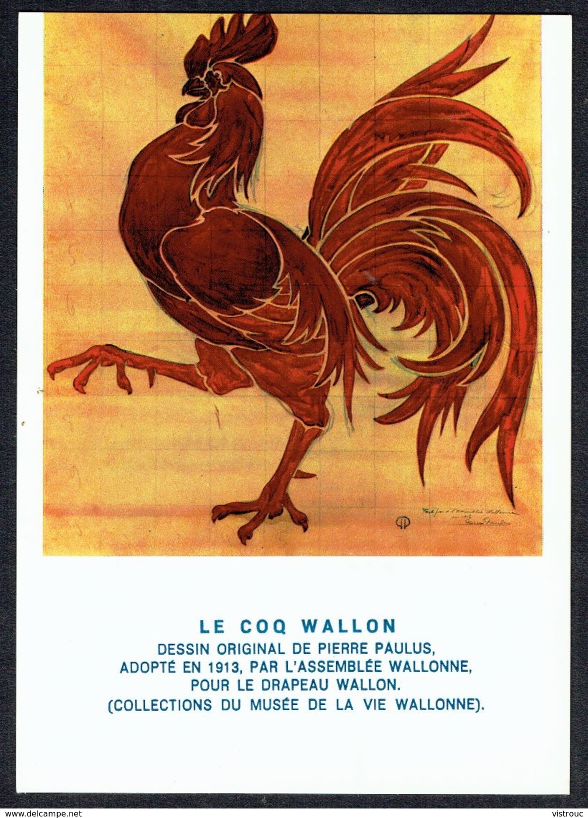 Dessin " Coq Wallon " De Pierre PAULUS - 1913 -  Non Circulé - Not Circulated - Nicht Gelaufen. - Autres & Non Classés