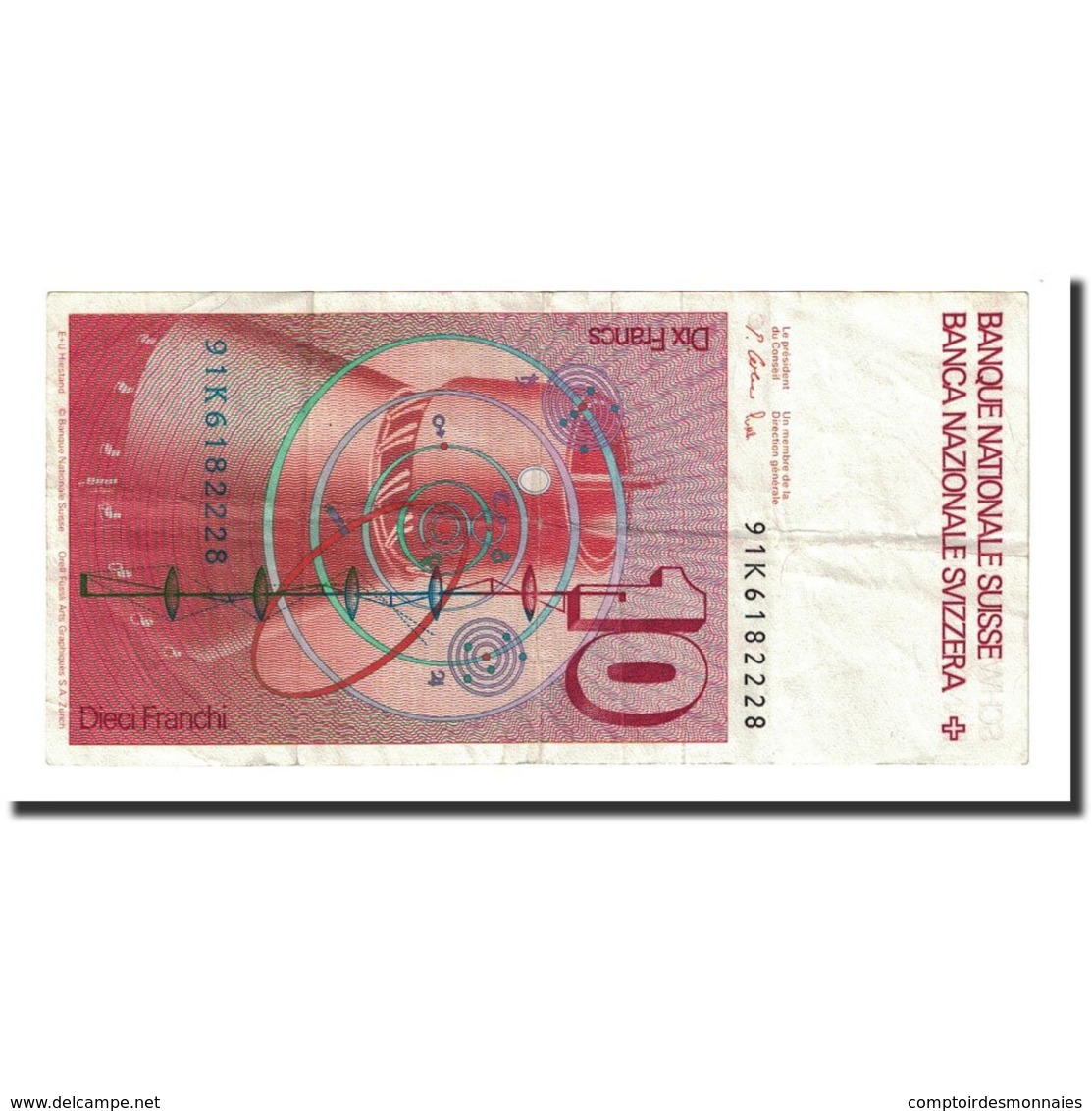 Billet, Suisse, 10 Franken, 1991, KM:53i, TTB - Suisse