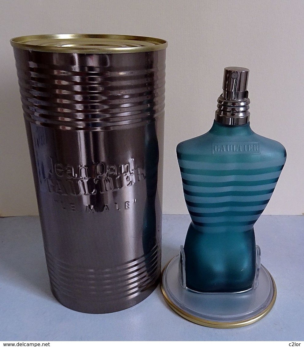 Flacon "Le Mâle" De JEAN-PAUL GAULTIER Dans Sa Boîte  Métal 125 Ml VIDE Pour Collection - Flacons (vides)