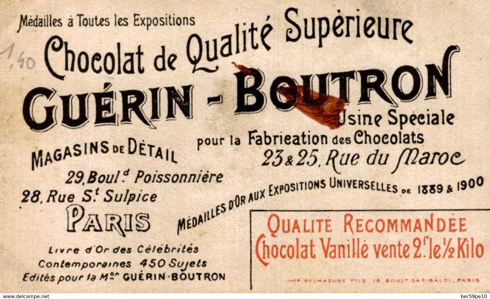 CHROMO CHOCOLAT GUERIN-BOUTRON  33 NICOLAS I ROI DU MONTENEGRO - Guerin Boutron