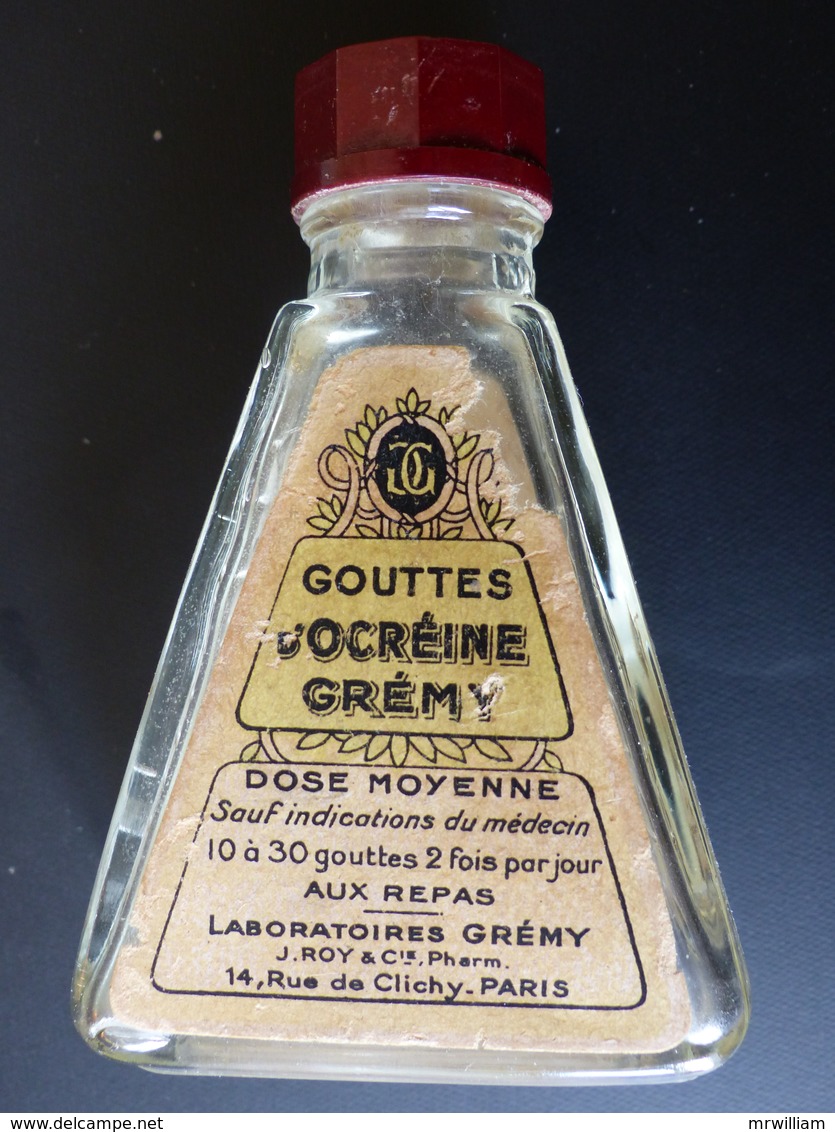 Flacon Ancien Gouttes D'OCREINE GREMY ( Laboratoires Grémy , PARIS ) - Autres & Non Classés