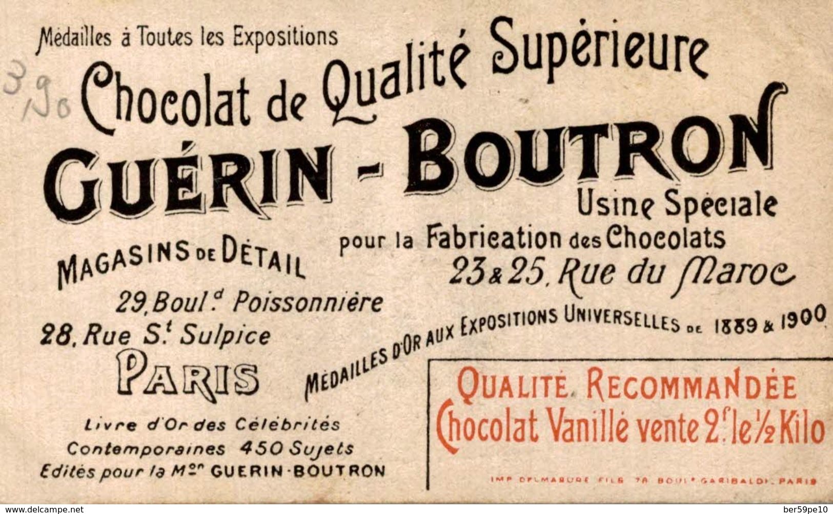 CHROMO CHOCOLAT GUERIN-BOUTRON  38 CHARLES Er ROI DU PORTUGAL - Guerin Boutron