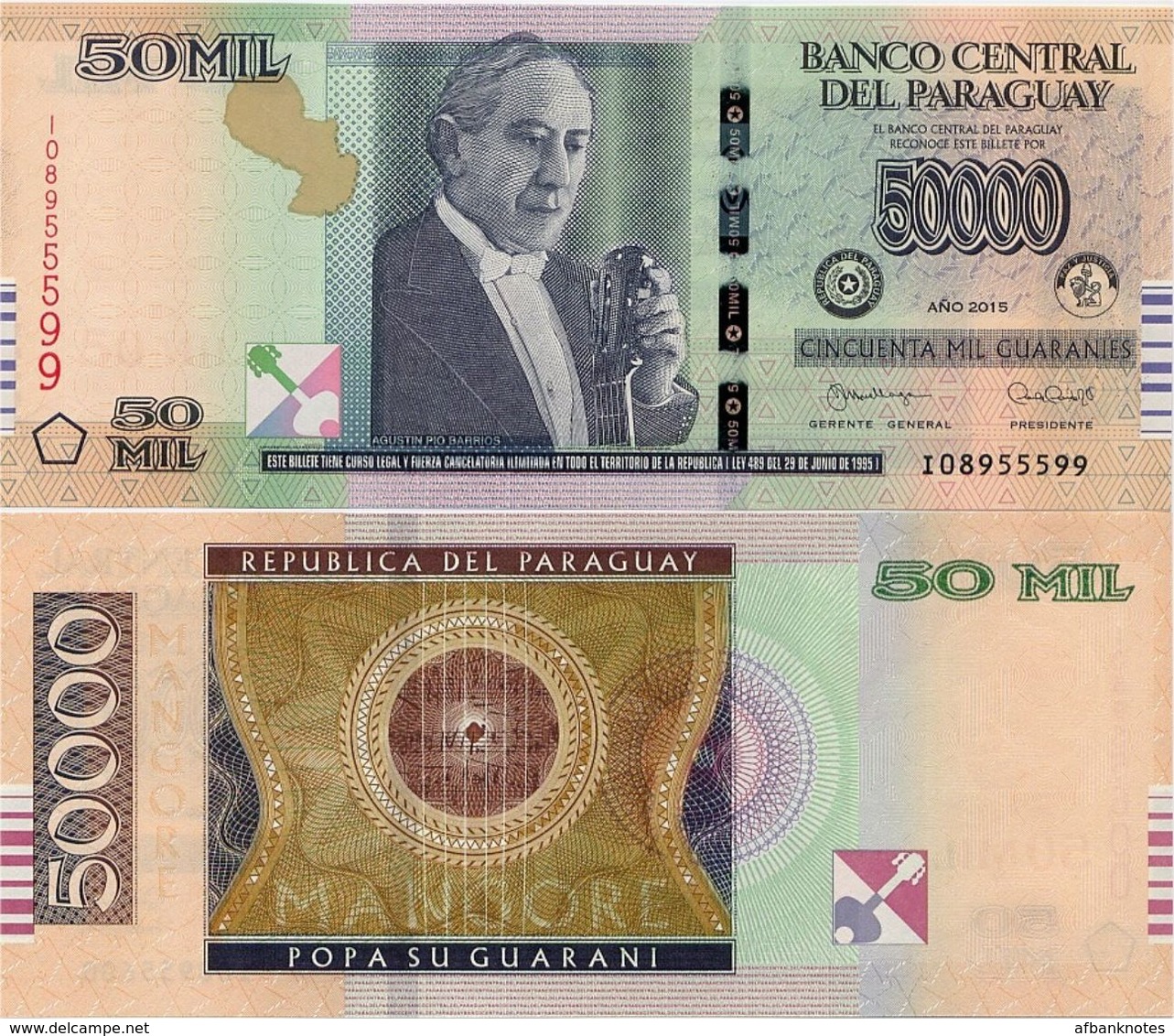 PARAGUAY       50,000 Guaraníes       P-239[b]       2015 (2017)       UNC  [ 50000 ] - Paraguay