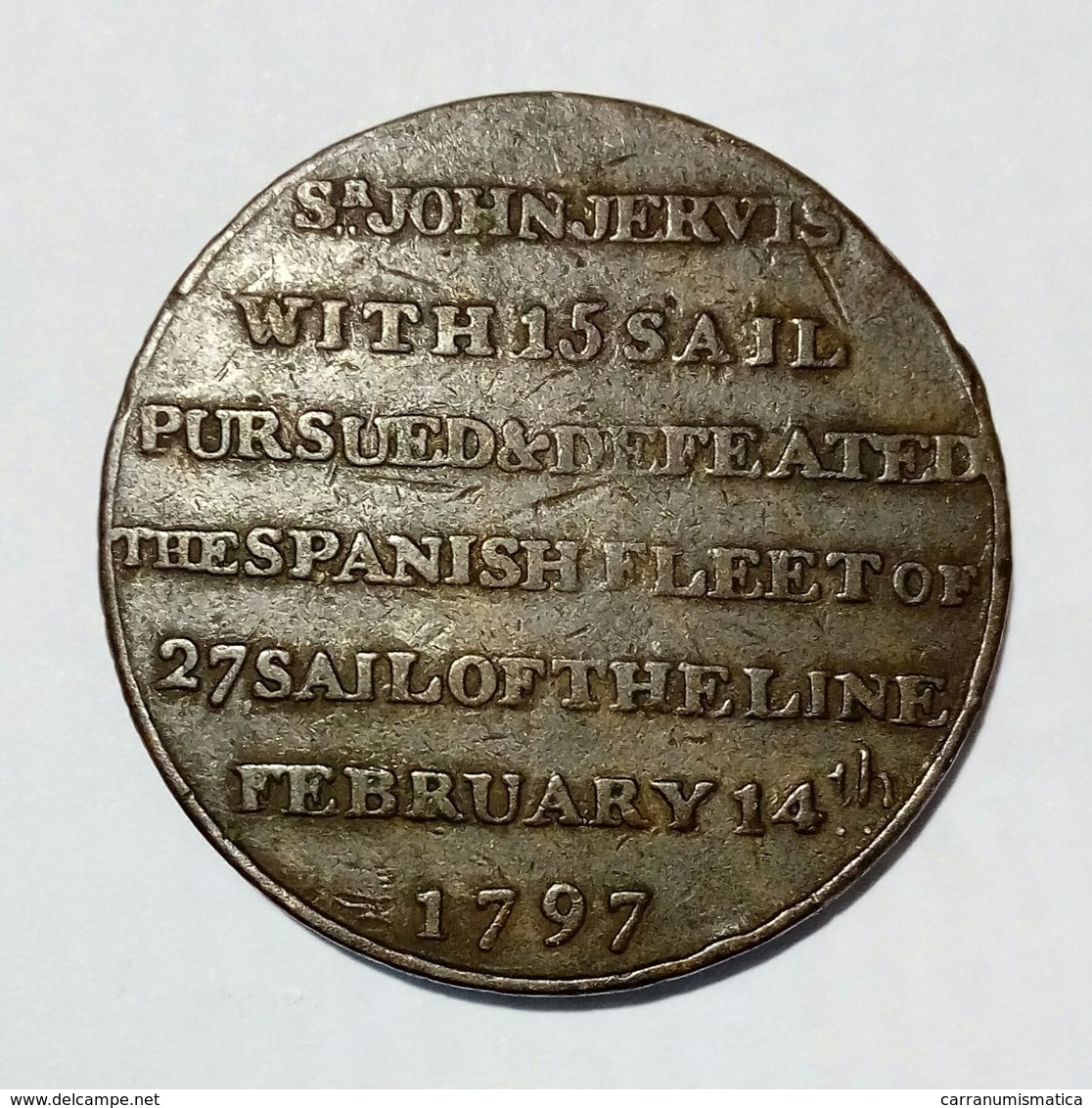 UNITED KINGDOM - HALF Penny Token ( Sir John JERVIS - 14 February 1797 ) / Copper - Monetari/ Di Necessità