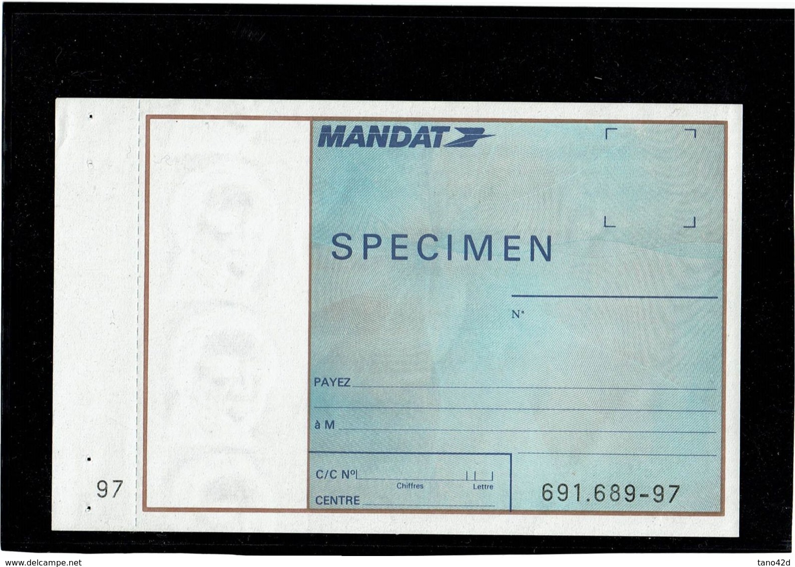 MANDAT POSTAL SPECIMEN  MOD. 1427 N°97 - Specimen