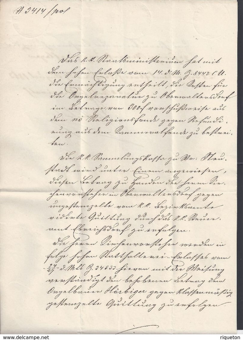 AUTRICHE - Lettre De Ebreichsdorf écrite Le 27 Août 1863 - Cachets De Wien Et Baden Des 30-8-63 - TB - - ...-1850 Voorfilatelie