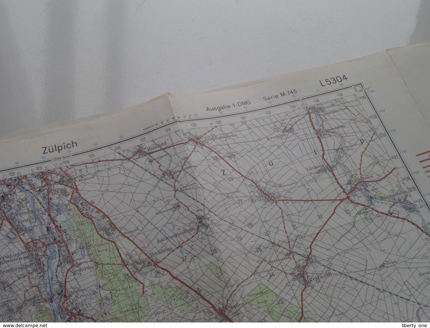 ZÜLPICH ( Ausgabe 1-DMG Serie M 745 - L5304  ) Anno 1960 - Schaal / Echelle / Scale 1: 50.000 ( Stafkaart : Zie Foto's ) - Carte Geographique