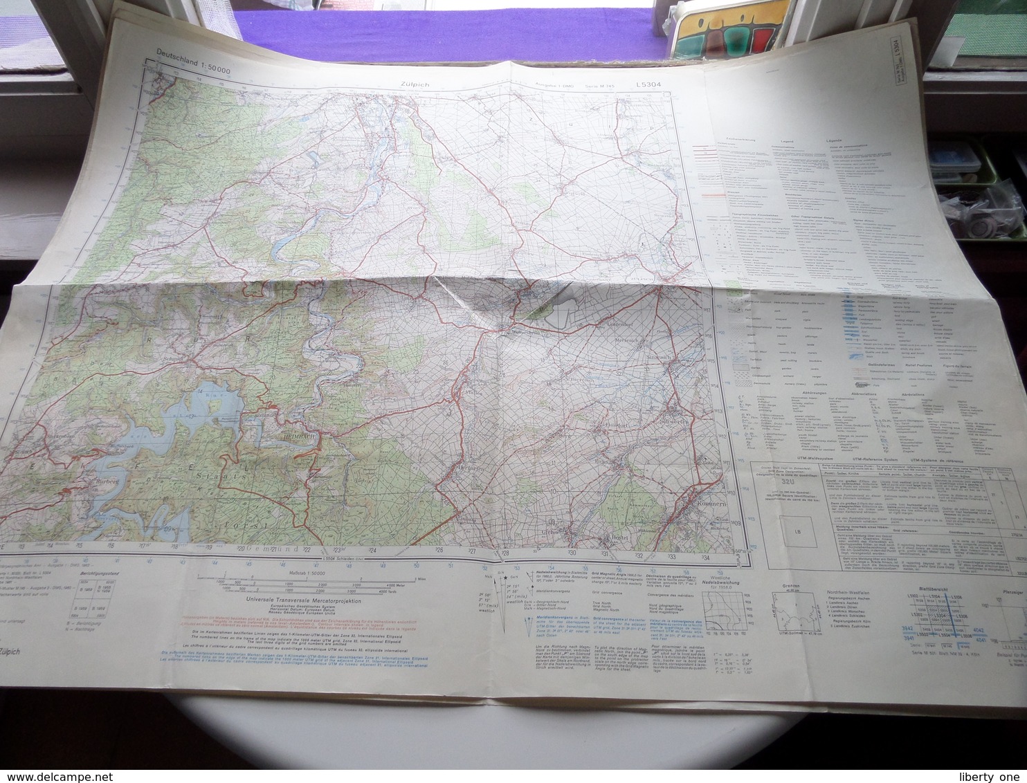 ZÜLPICH ( Ausgabe 1-DMG Serie M 745 - L5304  ) Anno 1960 - Schaal / Echelle / Scale 1: 50.000 ( Stafkaart : Zie Foto's ) - Carte Geographique