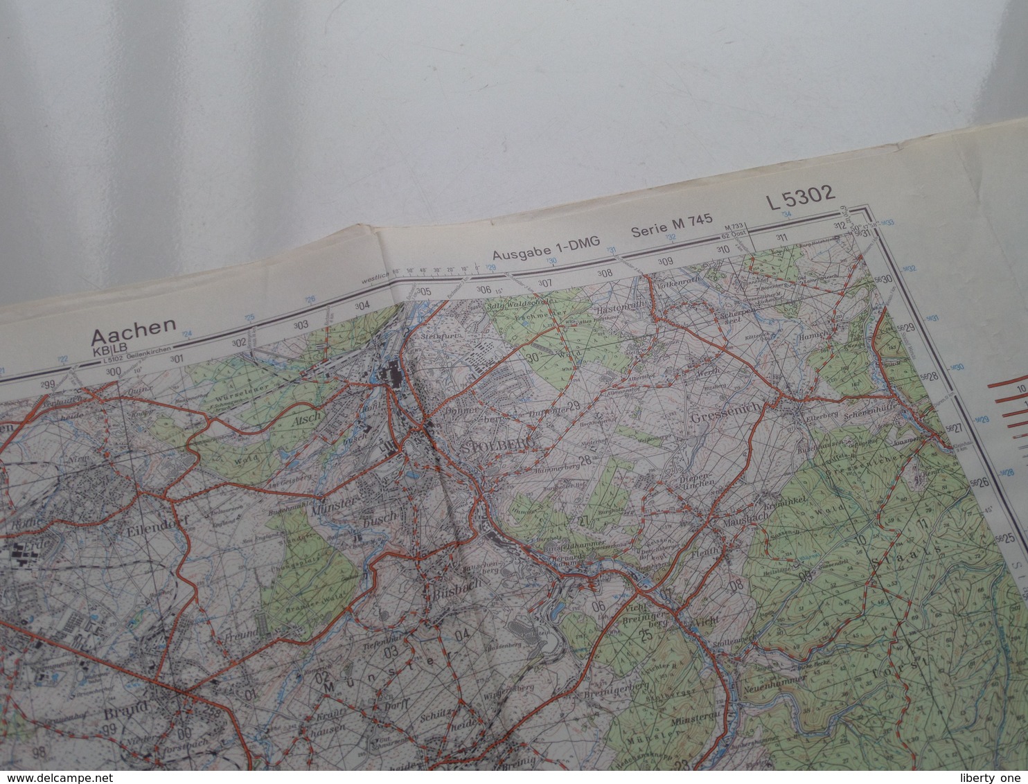 AACHEN ( Ausgabe 1-DMG Serie M 745 - L5302  ) Anno 1960 - Schaal / Echelle / Scale 1: 50.000 ( Stafkaart : Zie Foto's ) - Geographische Kaarten