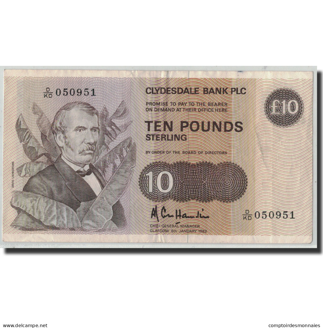 Billet, Scotland, 10 Pounds, 1983, 1983-01-05, KM:213a, TB+ - 10 Pounds