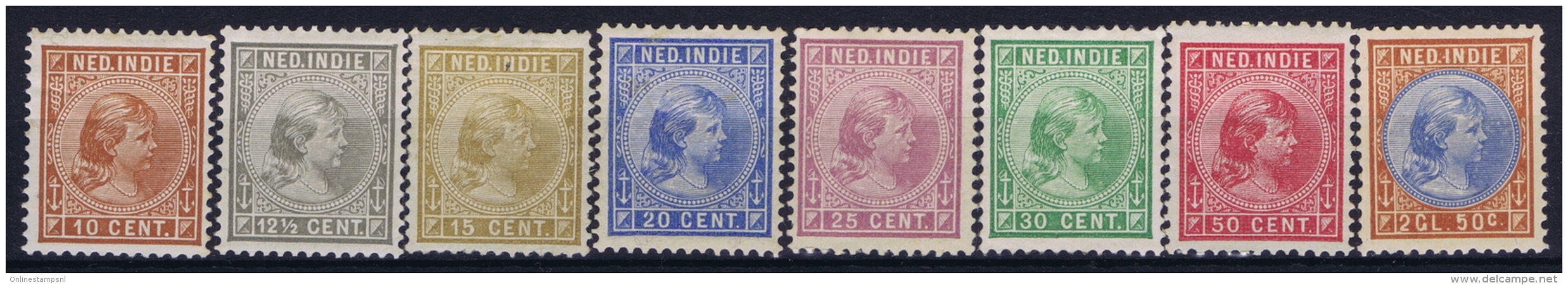 Netherlands East Indies : NVPH Nr 23 - 30  MH/* Flz/ Charniere  1892 - 1897 - Niederländisch-Indien