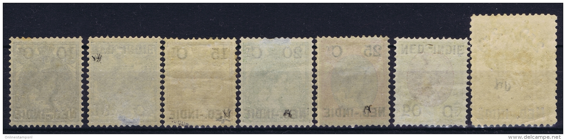 Netherlands East Indies : NVPH Nr 31 - 37  MH/* Flz/ Charniere  1900 Nr 32 + 34 Thin Spot , Some Signed, Hulpuitgifte - Niederländisch-Indien