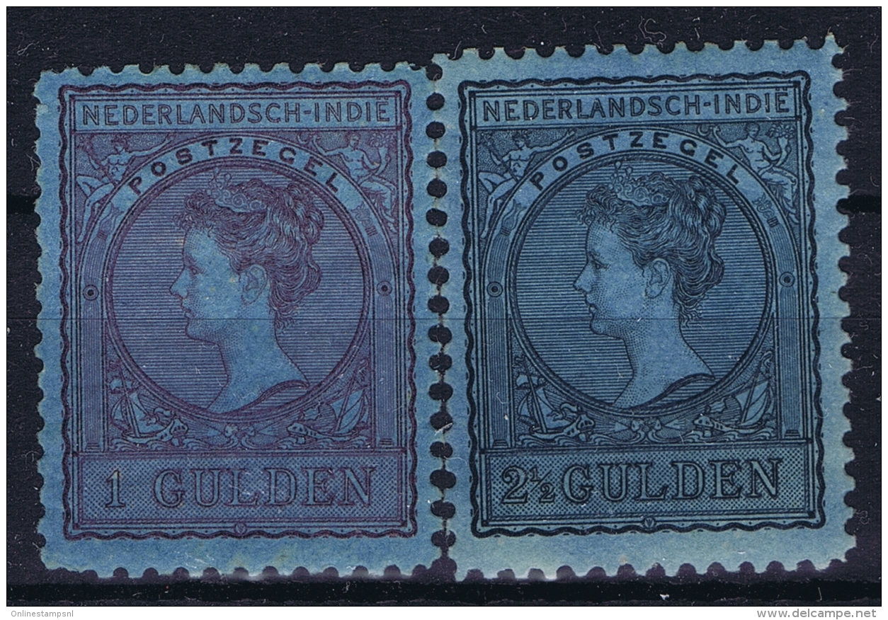 Netherlands East Indies : NVPH Nr 60 + 61  MH/* Flz/ Charniere 1906- 1912 - Niederländisch-Indien