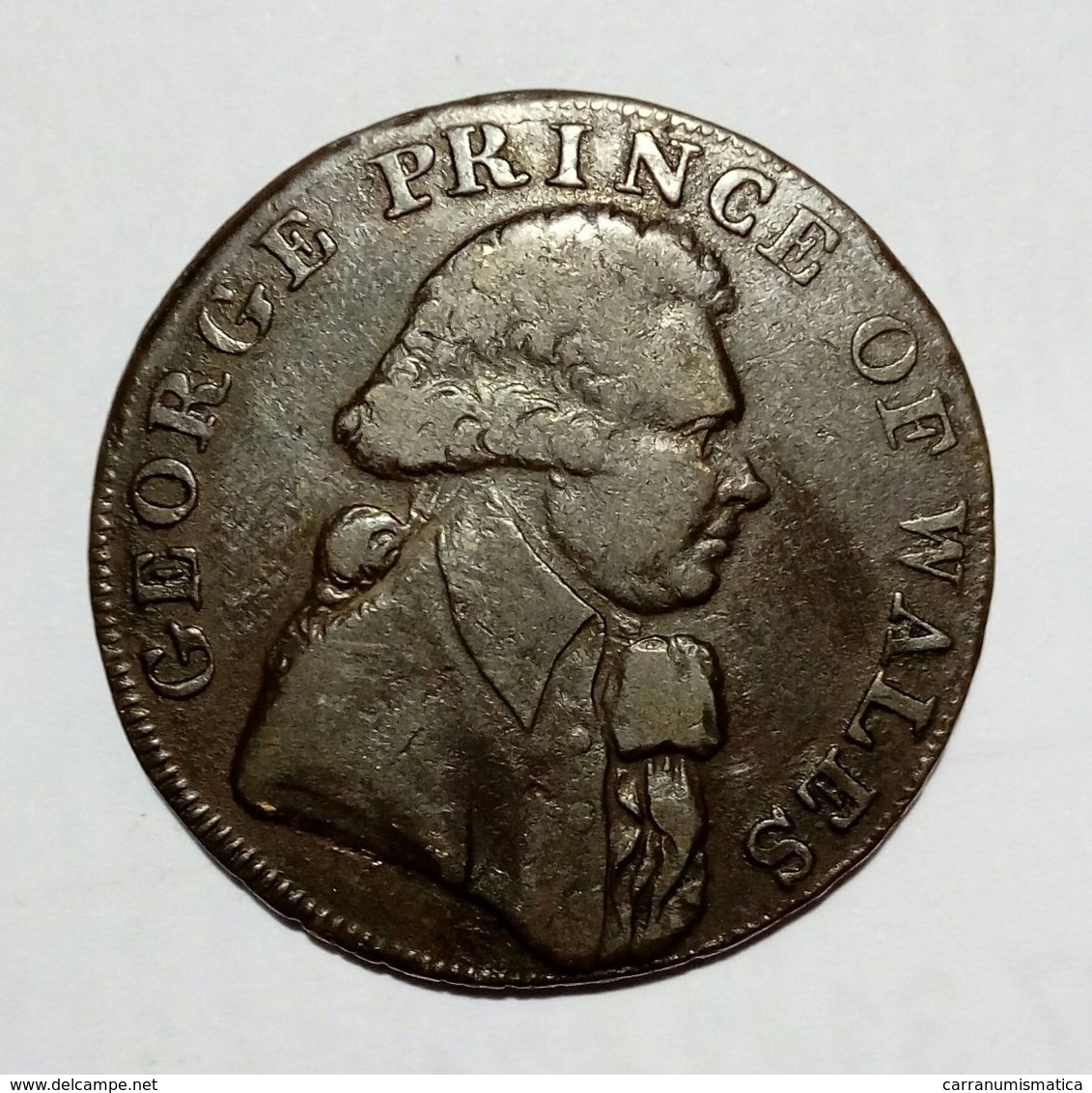 UNITED KINGDOM - GEORGE PRINCE Of WALES - HALF Penny Token ( 1795 ) / Copper - Noodgeld