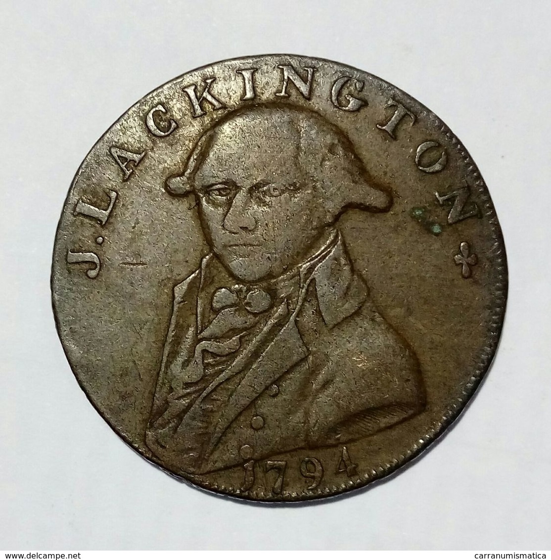 MIDDLESEX - J. LACKINGTON - HALF Penny Token ( 1794 ) Booksellers / Copper - Monétaires/De Nécessité