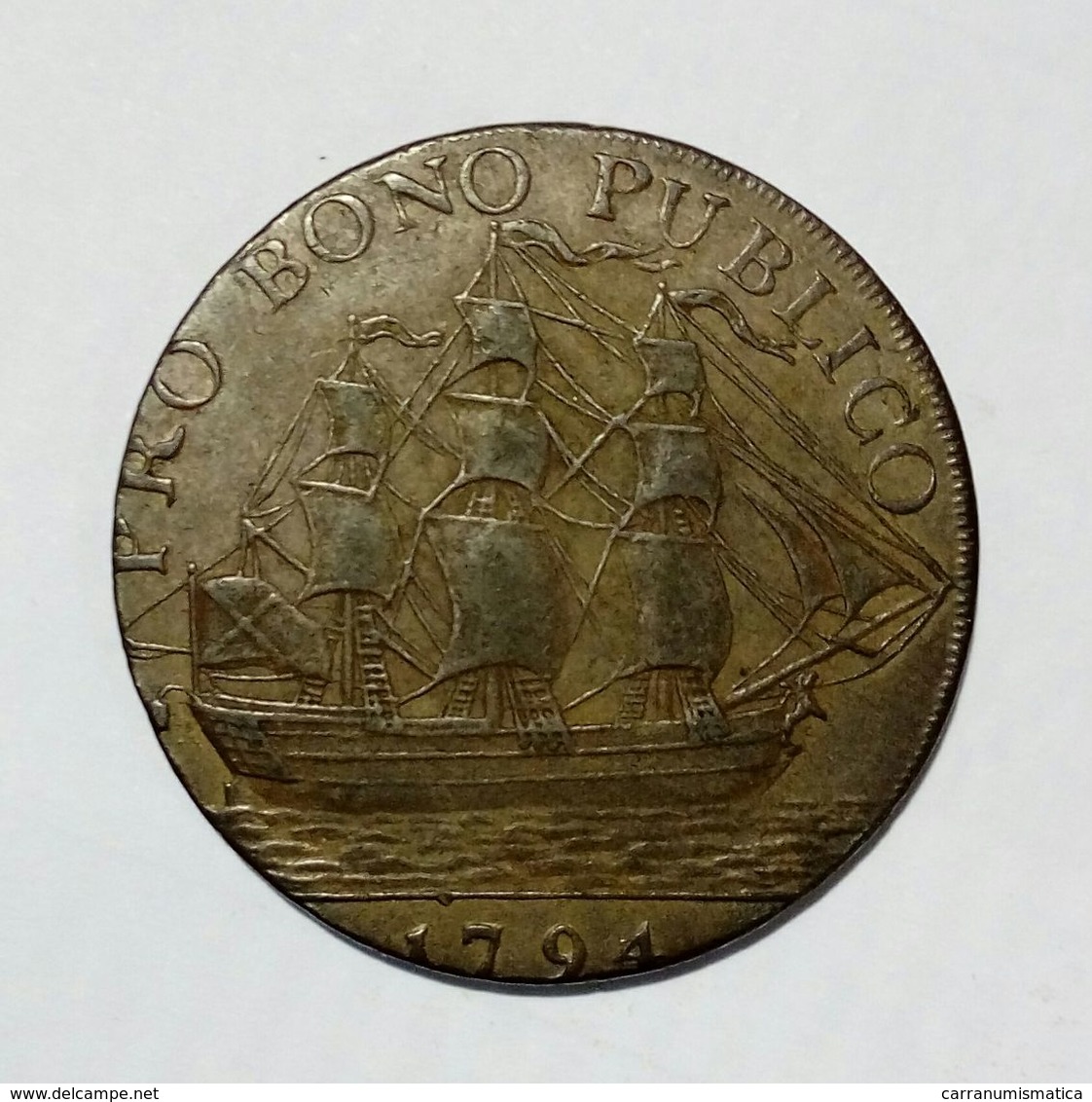 HULL - HALF Penny Token ( 1791 / 1794 ) / Copper - Monétaires/De Nécessité