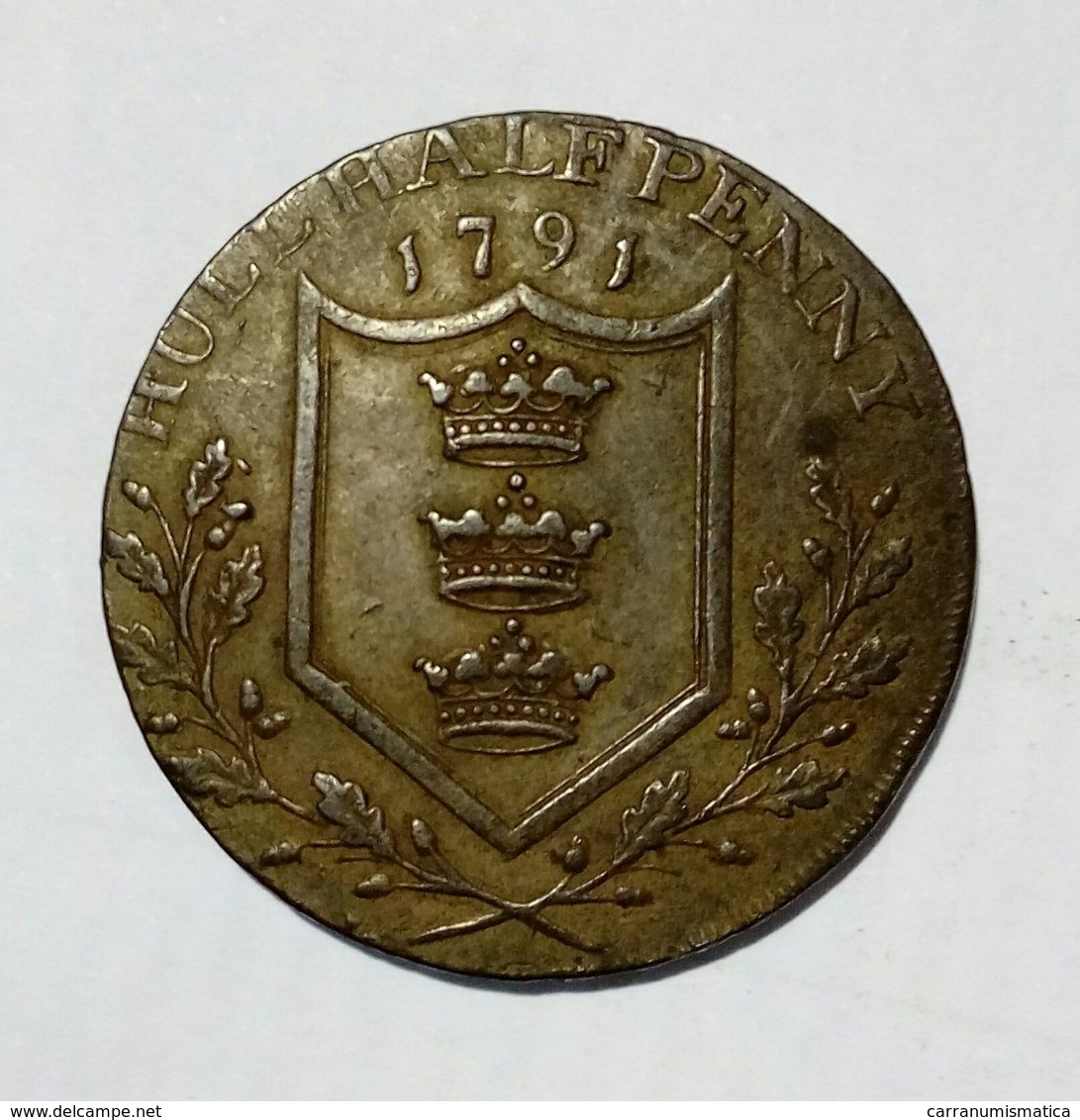 HULL - HALF Penny Token ( 1791 / 1794 ) / Copper - Monetari/ Di Necessità