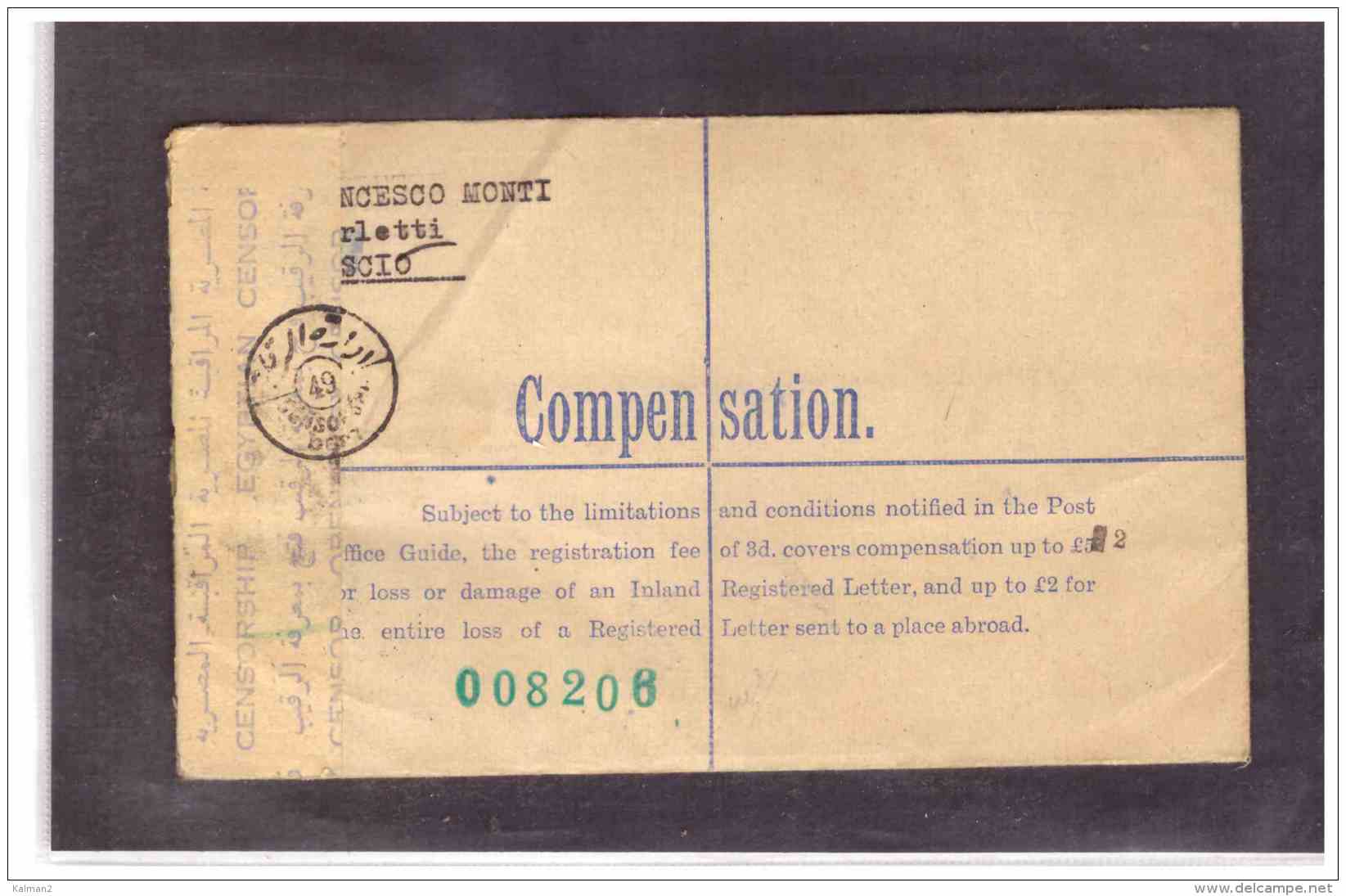 TEM5364  -  MOGADISCIO  11.6.1945   /   REGISTERED  ENTIRE COVER TO ROME(ITALY) WITH CENSOR CANCELLATIONS - Somaliland (Protectorate ...-1959)