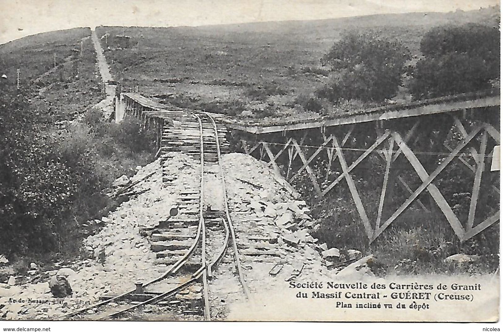 GUERET Société Nouvelle Des Carrières De Granit Du Massif Central - MAUPUY - Plan Incliné Vu Du Dépot Edit. A. De Nussac - Guéret