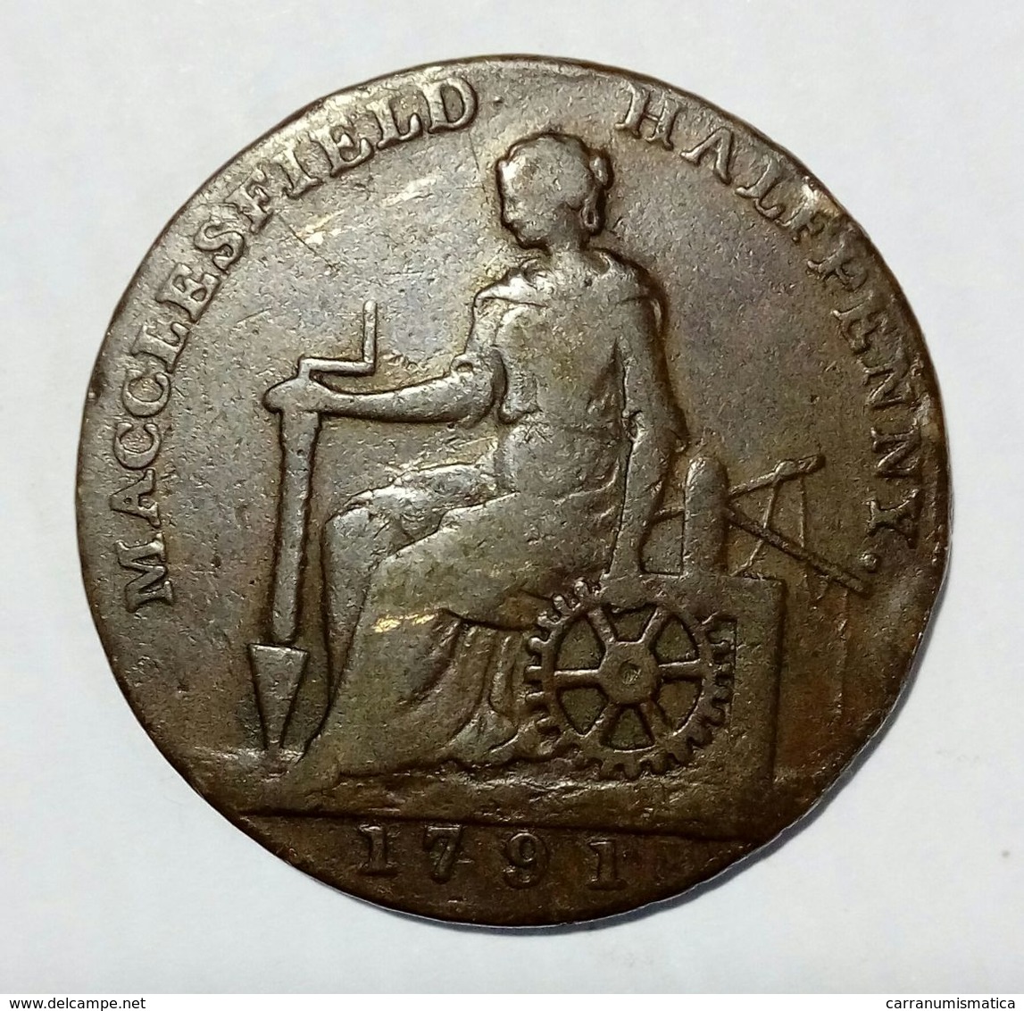 MACCLESFIELD - HALF Penny Token ( 1791 ) Charles Roe / Copper - Monetari/ Di Necessità