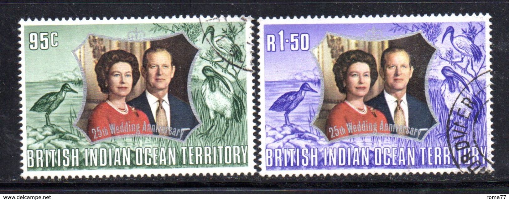 R801 - INDIAN OCEAN TERRITORY / OCEANO INDIANO 1972, Serie 48/49  Usata . Nozze D'argento - British Indian Ocean Territory (BIOT)
