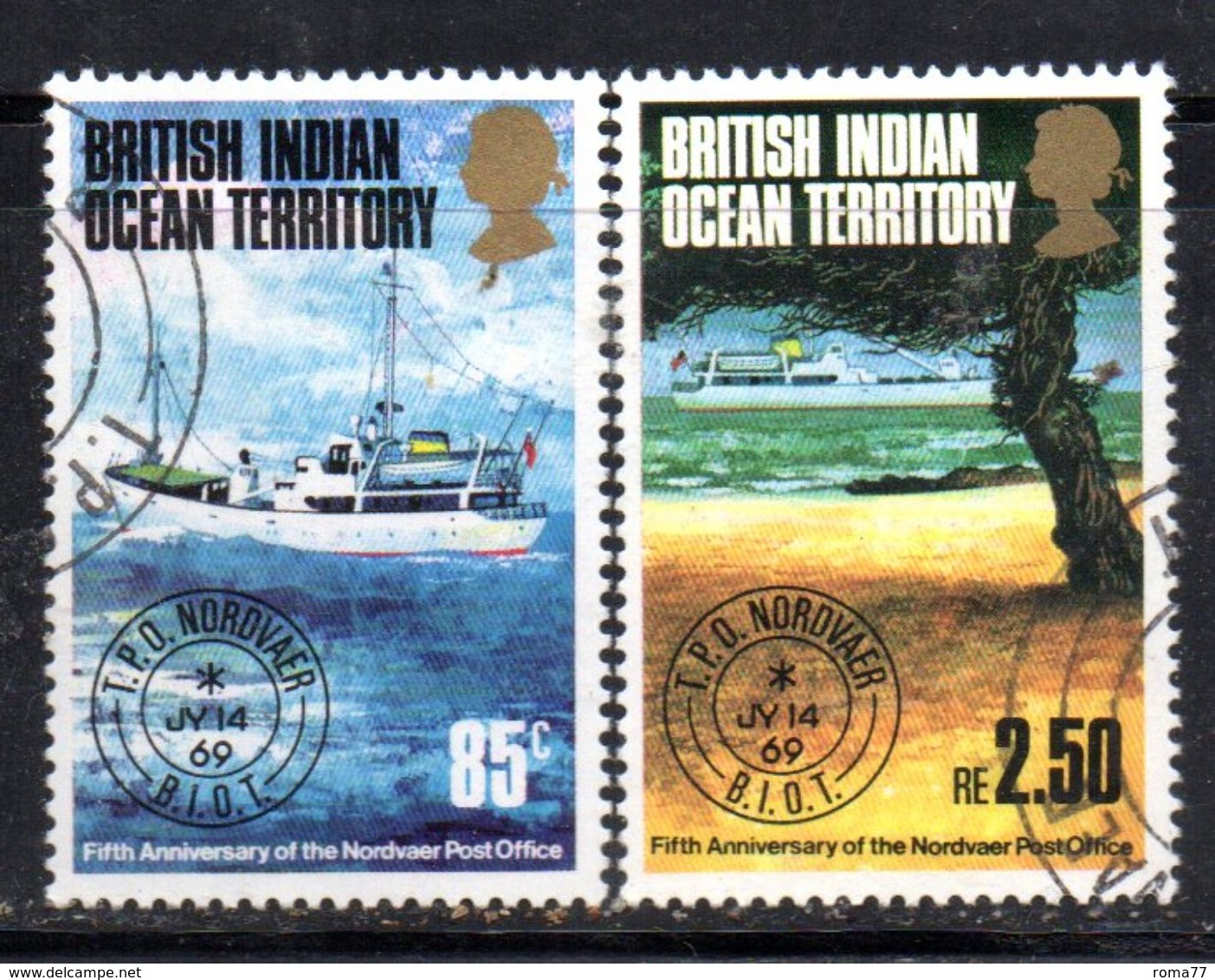 R795 - INDIAN OCEAN TERRITORY / OCEANO INDIANO 1974, Serie 57/58  Usata . Nordvaer - Territorio Britannico Dell'Oceano Indiano