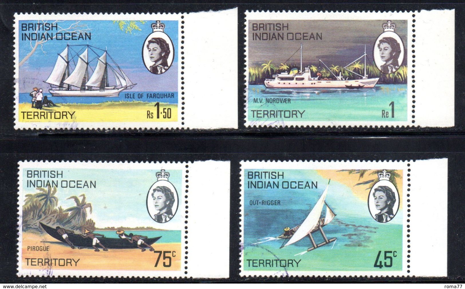 R795 - INDIAN OCEAN TERRITORY / OCEANO INDIANO 1969, Serie  32/35  Usata . - Territorio Britannico Dell'Oceano Indiano