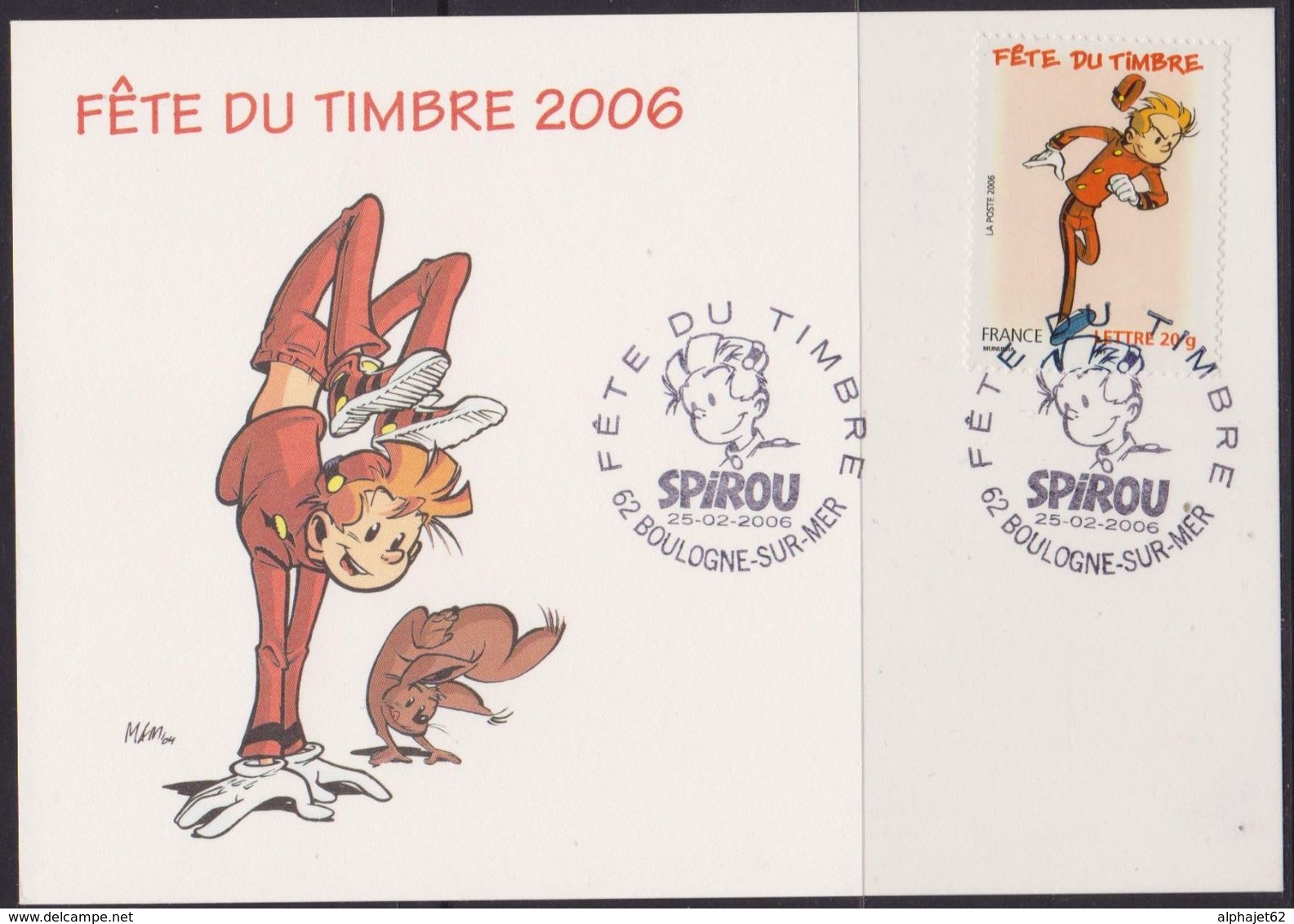 Spirou - Carte Maximum - FRANCE - Bande Dessinée - Fete Du Timbre - N° 3877 - 2006 - Sonstige & Ohne Zuordnung