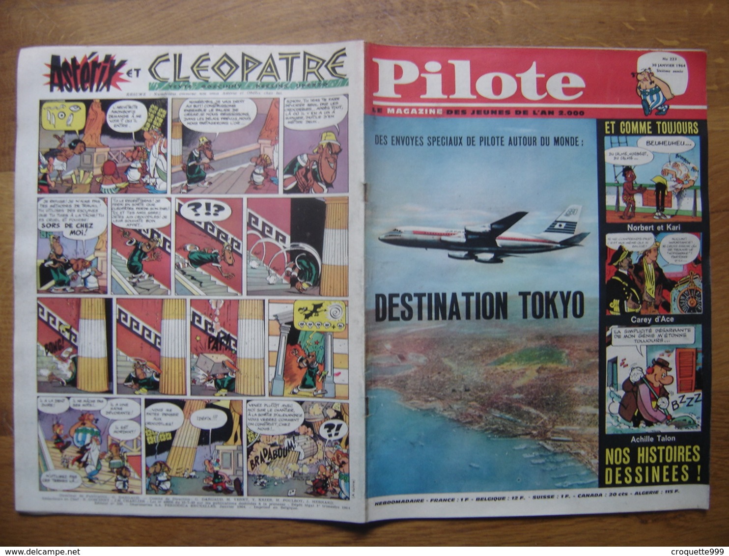 1964 PILOTE 223 Pilotorama LA MECQUE Destination Tokyo Avion Asterix Cleopatre - Pilote