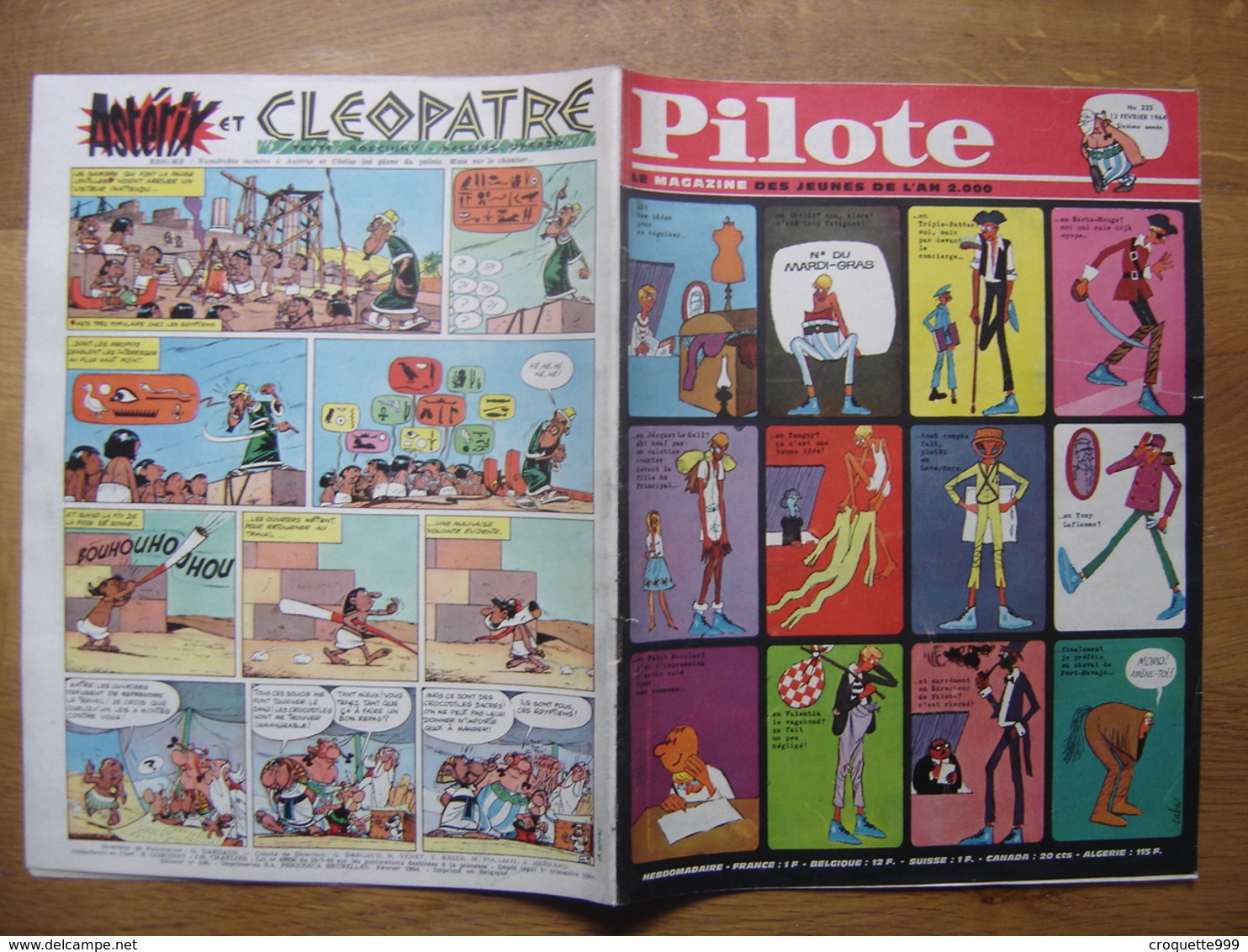 1964 PILOTE 225 Pilotorama LES FRANCS Cabu Numero Du Mardi Gras Asterix Cleopatre - Pilote