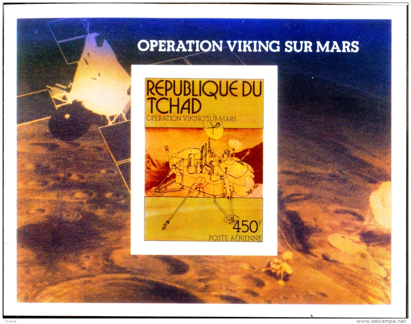 SPACE-OPERATION VIKING-SUR-MARS-IMPERF MS-TCHAD-SCARCE-MNH-M-163 - Autres & Non Classés