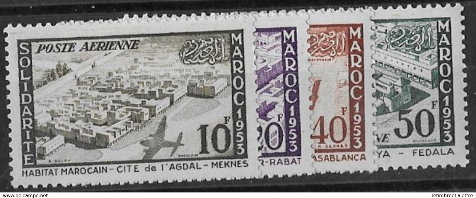 ⭐ Maroc - Poste Aérienne - YT N° 94 à 97 ** - Neuf Sans Charnière - 1954 ⭐ - Luftpost