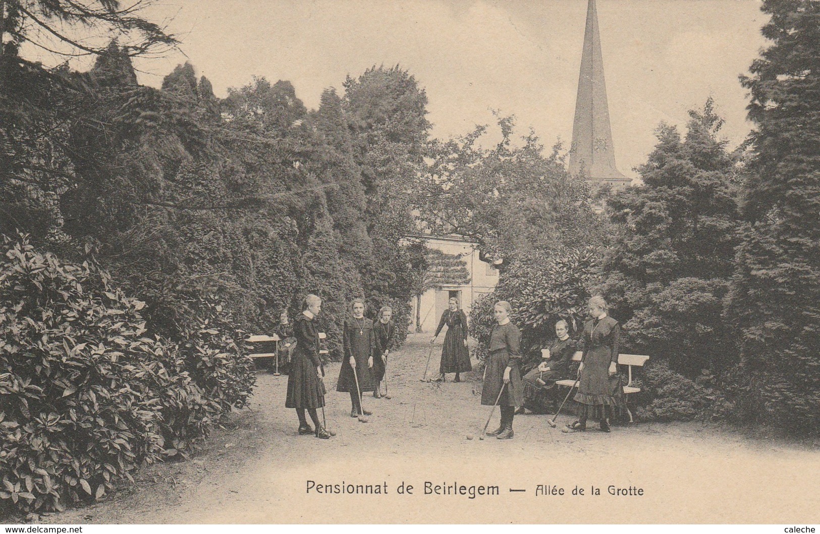 Pensionnat De Beirlegem - Allée De La Grotte- Recto Oblitération Relais Munckzwalm 1912 Vers Oosterzele - Zwalm