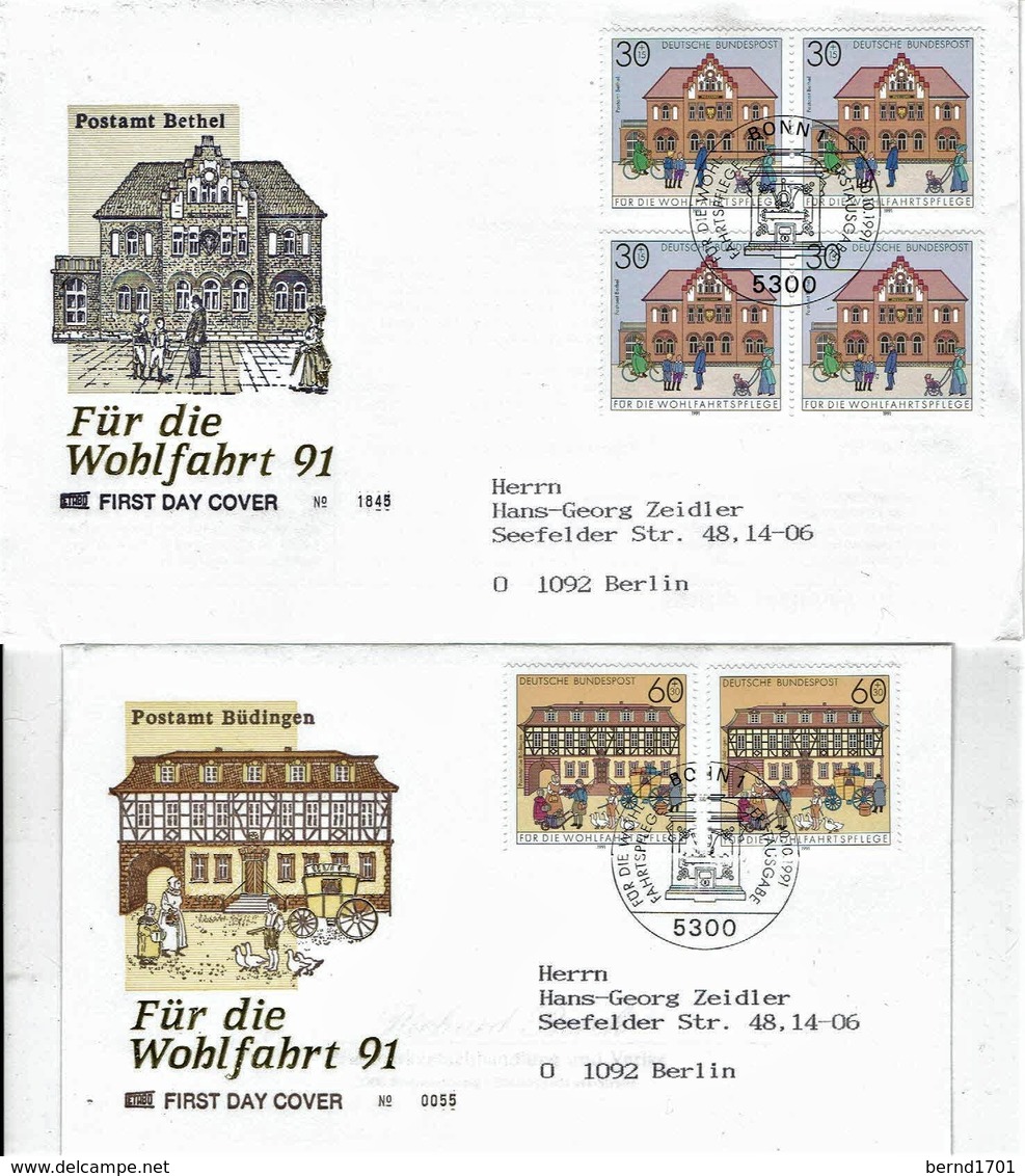 Germany - Mi-Nr 1563/1568 FDC (O1072)- - 1991-2000