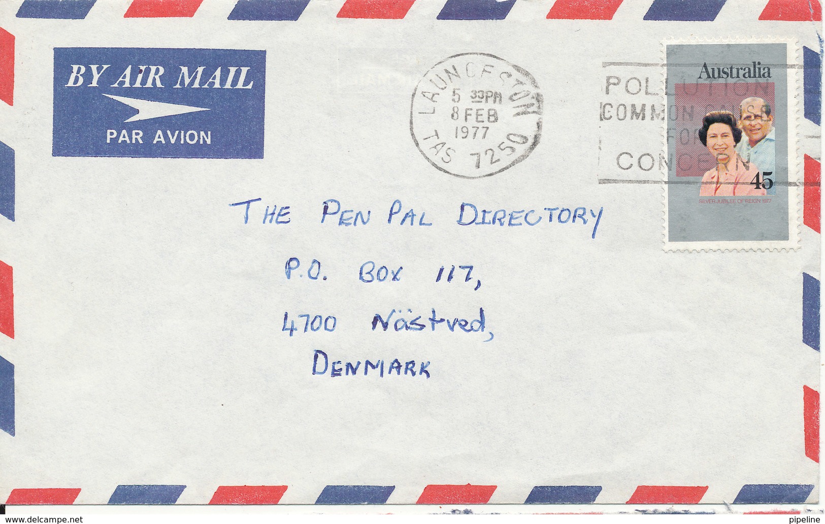 Australia Air Mail Cover Sent To Denmark 6-2-1977 (sender Address Is Cut Of The Backside Of The Cover) - Covers & Documents