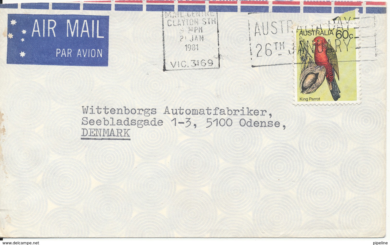 Australia Air Mail Cover Sent To Denmark 21-1-1981 Single Franked - Covers & Documents