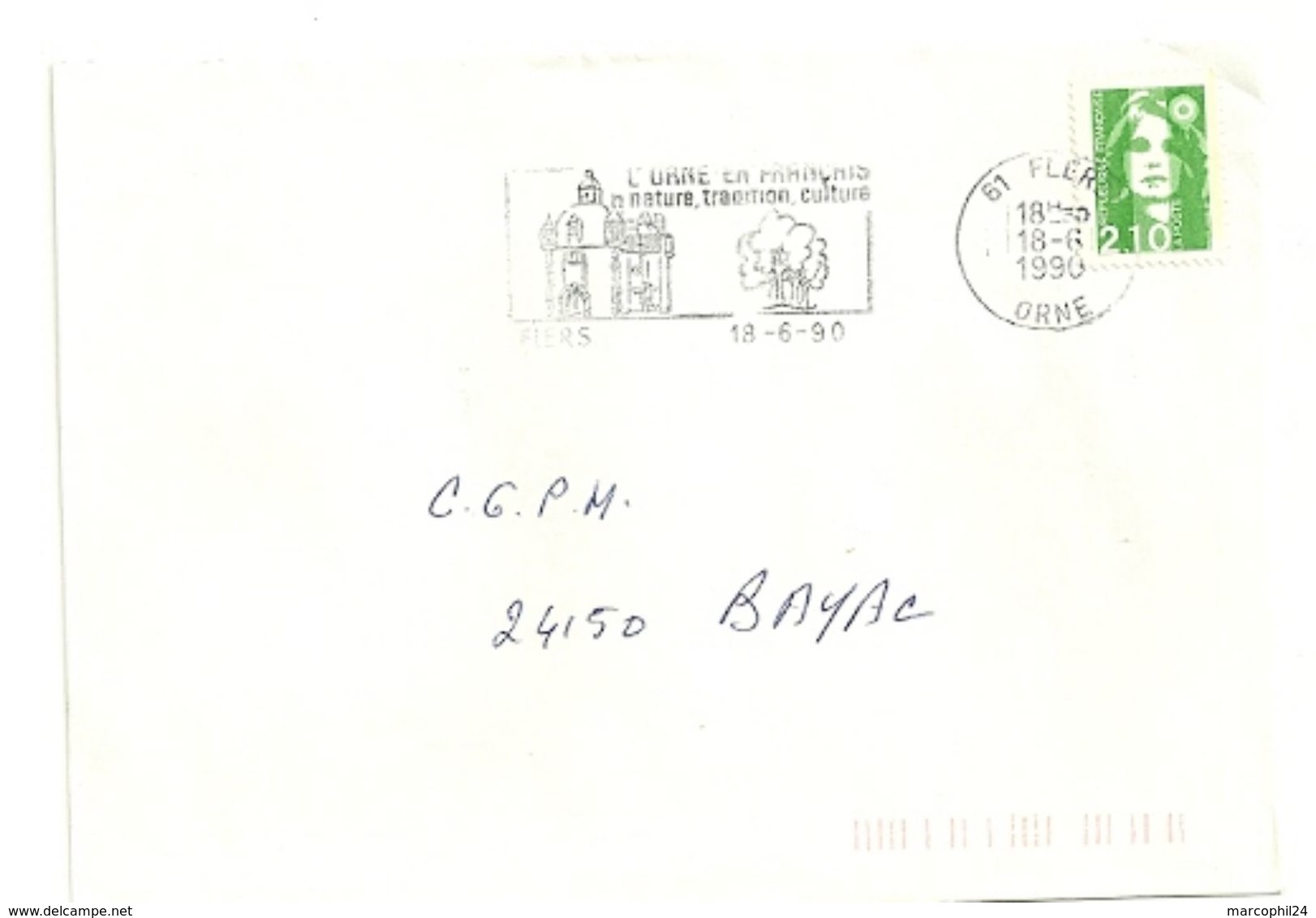 ORNE - Dépt N° 61 = FLERS 1990 = Flamme Type II = SECAP Illustrée Du CHATEAU Et D'ARBRES 'Français' - Mechanical Postmarks (Advertisement)