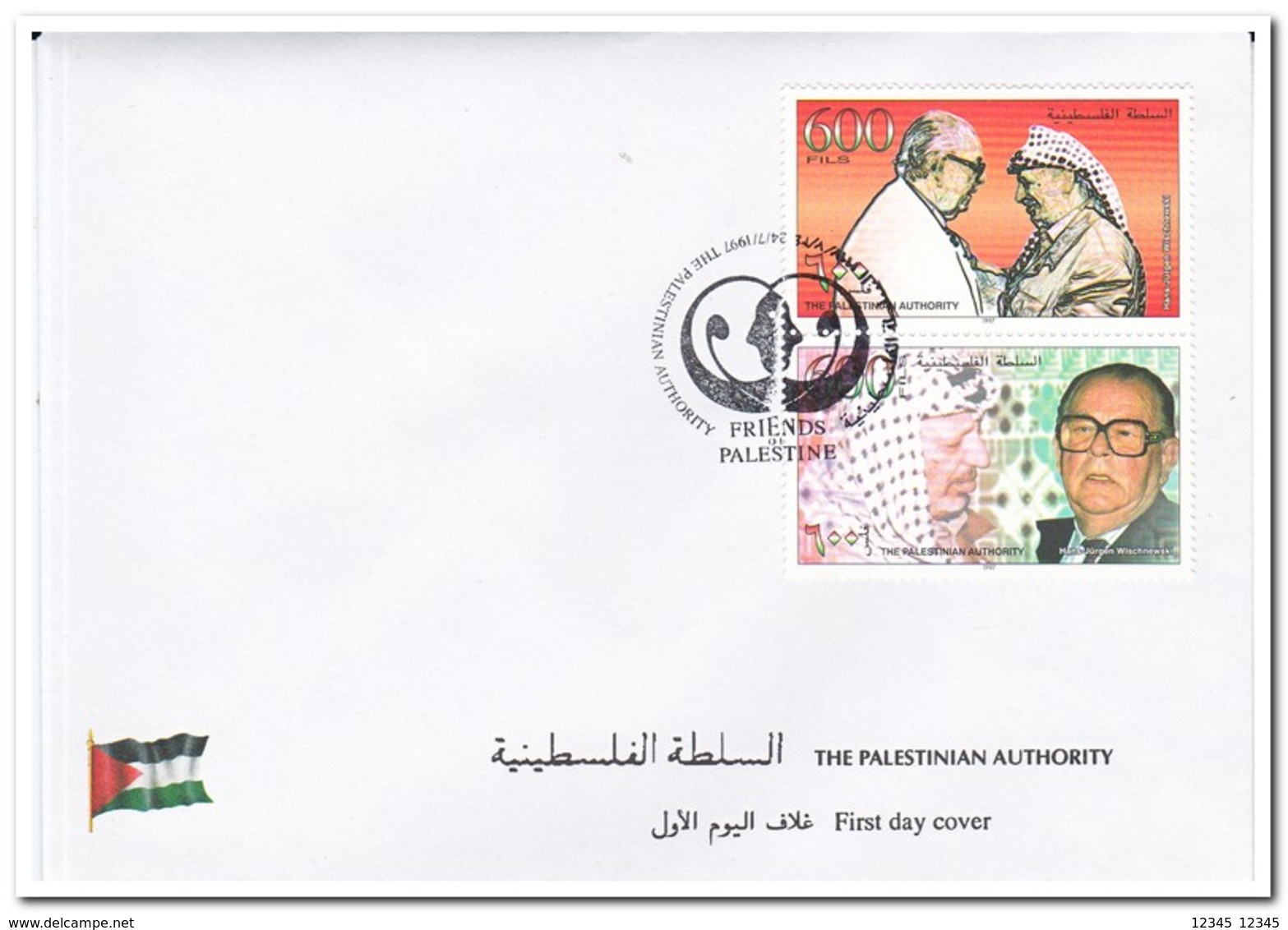 Palestina 1997, FDC, Friends Of Palestine - Palestine